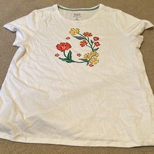 Floral design, white, baby tee